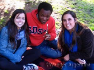 students drinking mate in a Buenos Aires park