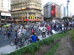 Critical Mass Riders in Buenos Aires