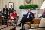 Barack Obama and Brazilian President, Dilma Vana Rousseff in the White House