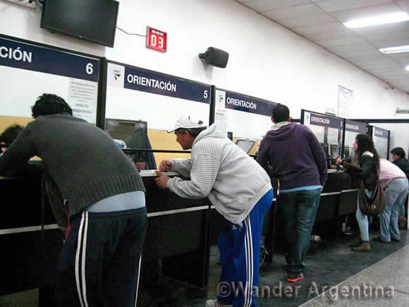 The orientation section of the immigration office in Argentina