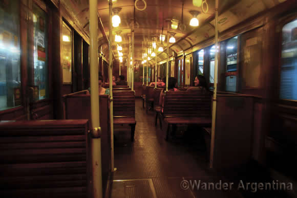 carriage of Buenos Aires historic line a of the subway 