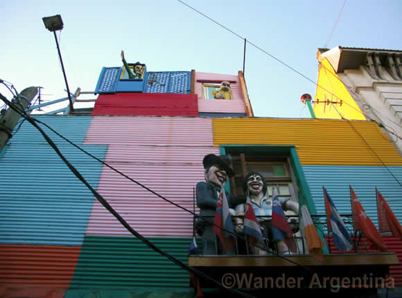 A building in the La Boca neighborhood of Buenos Aires Argentina