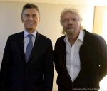 Argentine President Mauricio Macri with Richard Branson, billionaire founder of the Virgin Group
